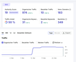 SEMrush-Daten über SEO-Kennzahlen.